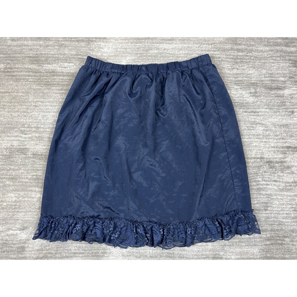 Ella Bird Skirt Womens XXL Navy Blue Lace Trim Elastic Waist‎ Mini Ruffle